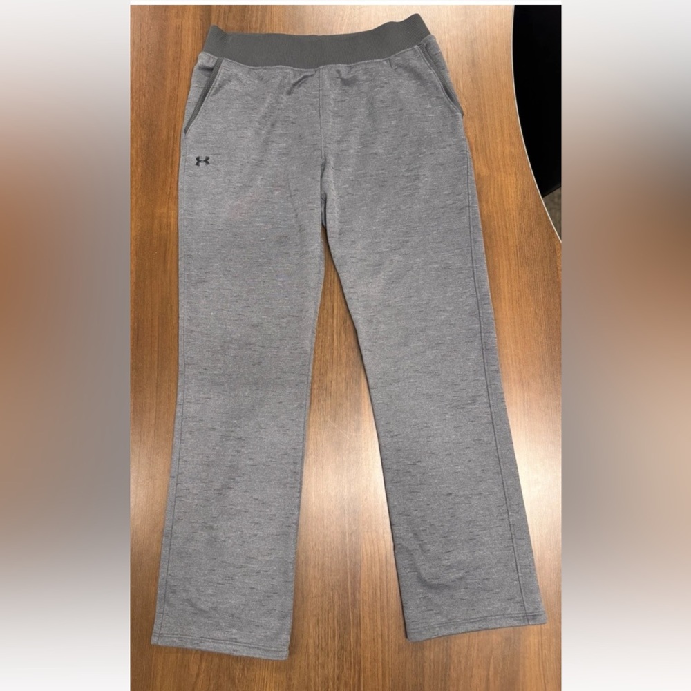 Under Armour Women's Straight Leg Loose Fleece Pants Heather Gray - Small